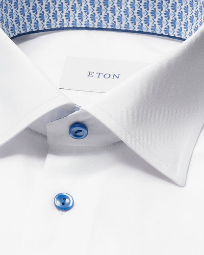 Geometric Effect Twill Shirt - White