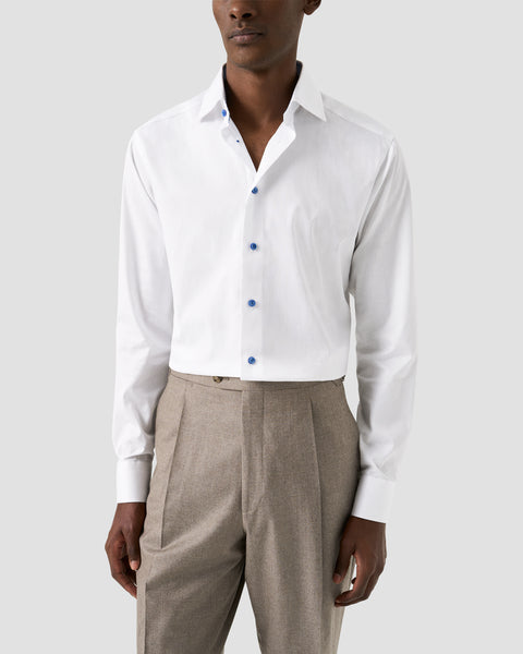 Geometric Effect Twill Shirt - White