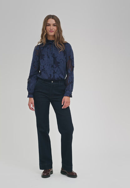 Rosita Sleeveless Blouse with Ruffles in Flora Imperial