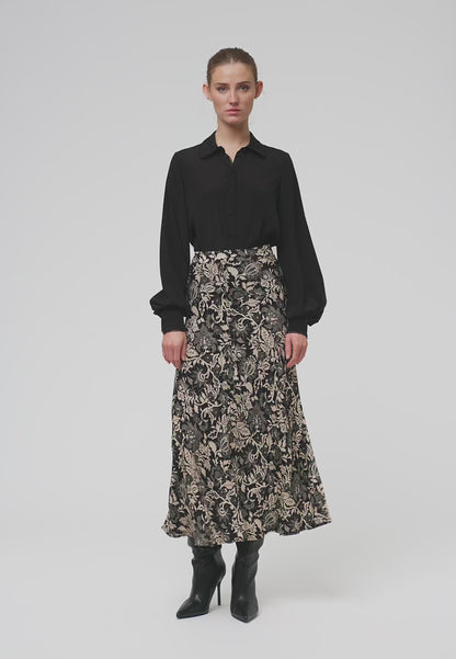 Lena Blouse with Special Trim in Black