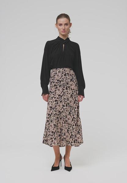 Madelaine Blouse with Drape Detail in Black
