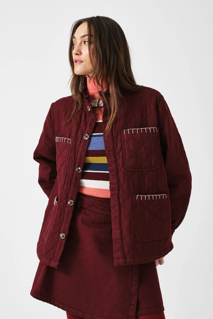 Quilted Pablo Jacket - Mulberry