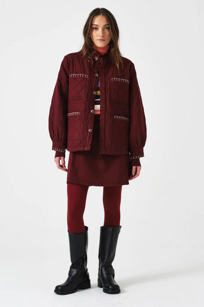 Quilted Pablo Jacket - Mulberry