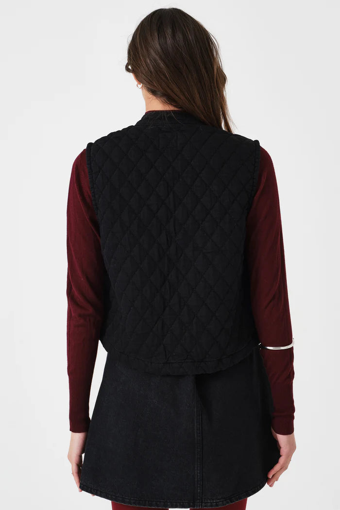 Quilted Pablo Vest - Black