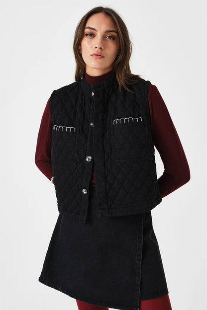 Quilted Pablo Vest - Black