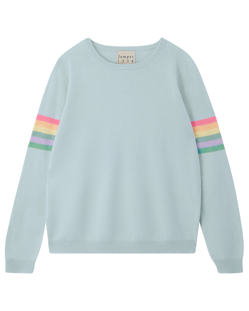 Rainbow Arms Cashmere Jumper - Blue-Jumper 1234-Lewis Yates