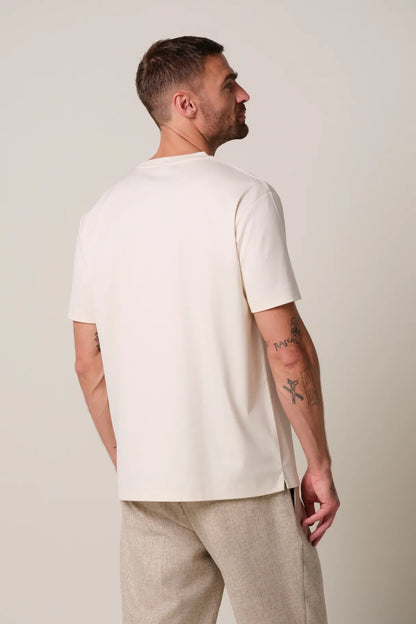 Crew Neck Short Sleeve T-Shirt Raw White