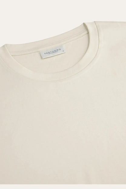 Crew Neck Short Sleeve T-Shirt Raw White