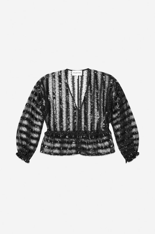 Remona Sheer Sequin Blouse Black-Munthe-Lewis Yates