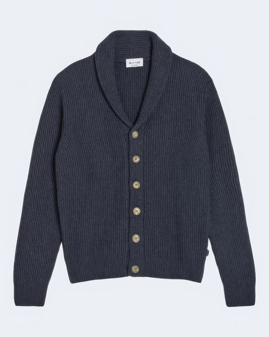 Ribbed Shawl Neck Cardigan