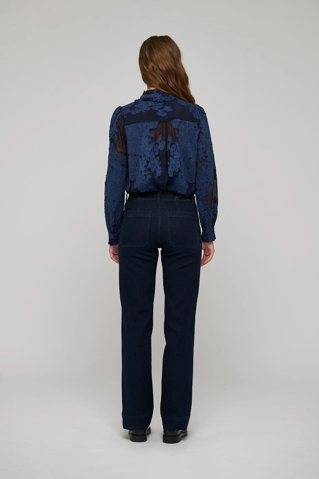 Rosita Sleeveless Blouse with Ruffles in Flora Imperial