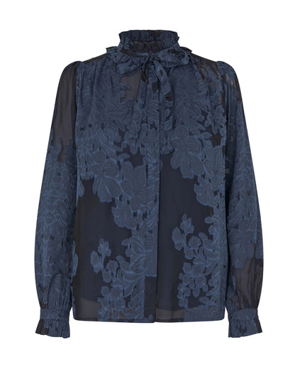 Rosita Sleeveless Blouse with Ruffles in Flora Imperial