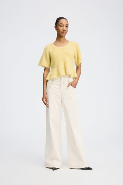 Rylaline Short-Sleeved Knit Top Lemon-Munthe-Lewis Yates