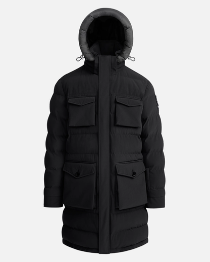 Branksome Long Puffer Jacket Black