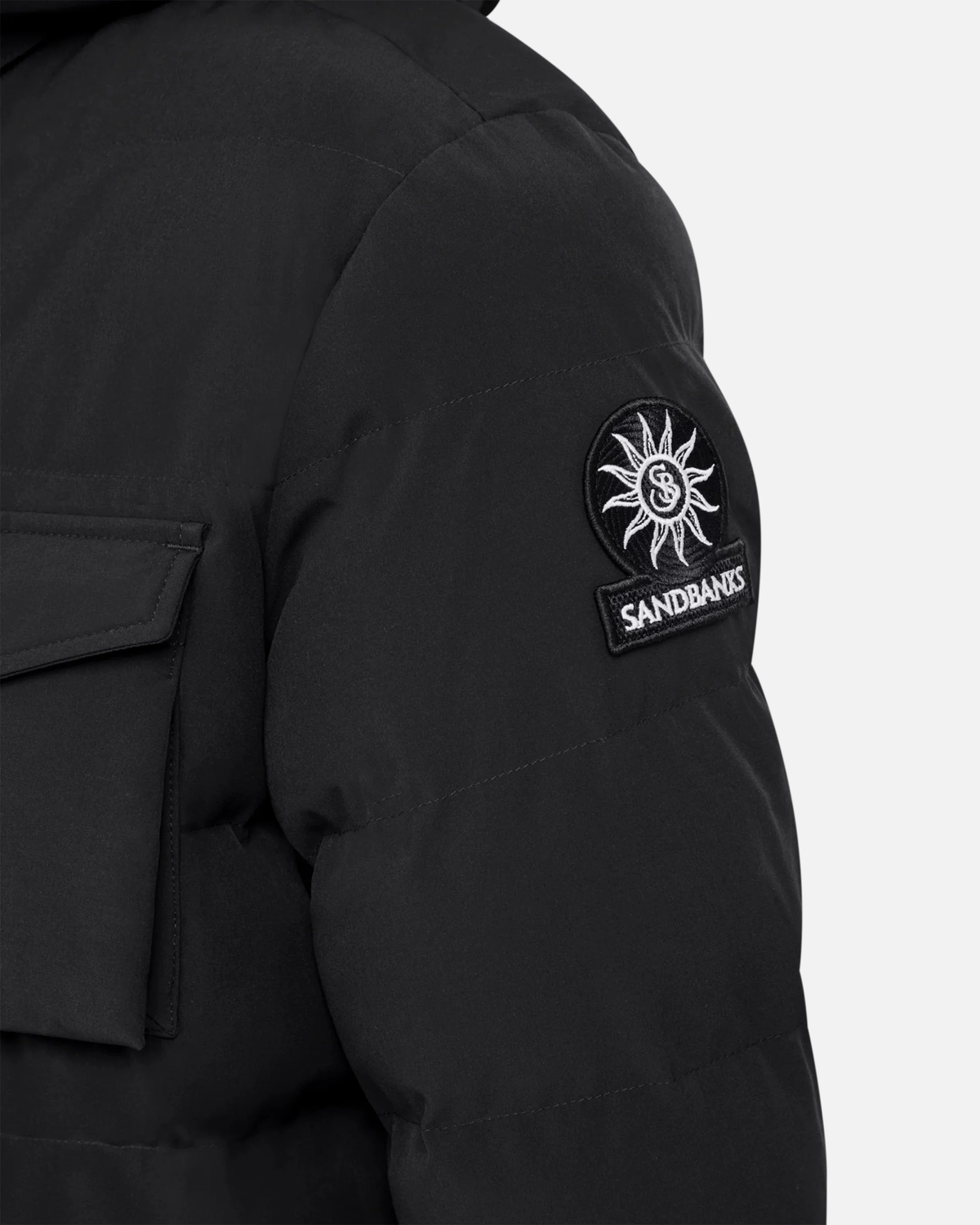 Branksome Long Puffer Jacket Black