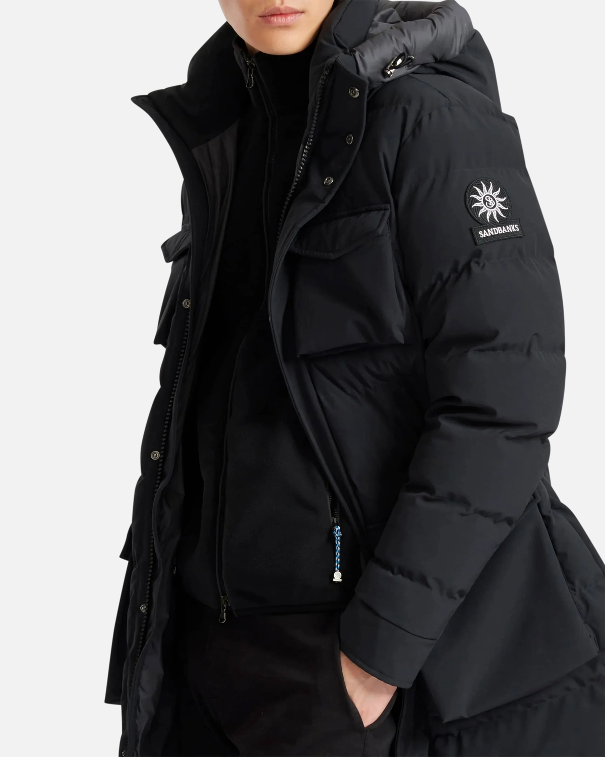 Branksome Long Puffer Jacket Black