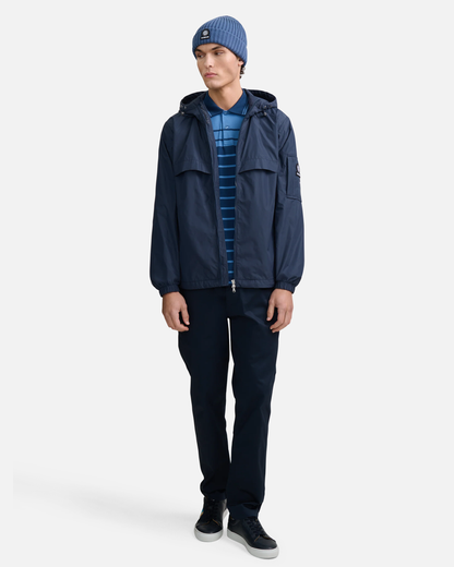 Hooded Nylon Windcheater Navy