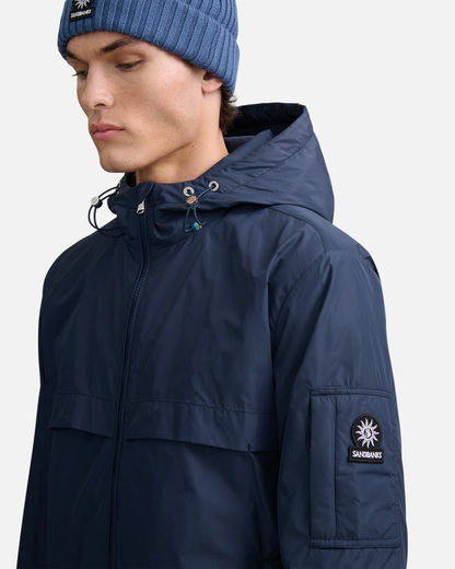 Hooded Nylon Windcheater Navy