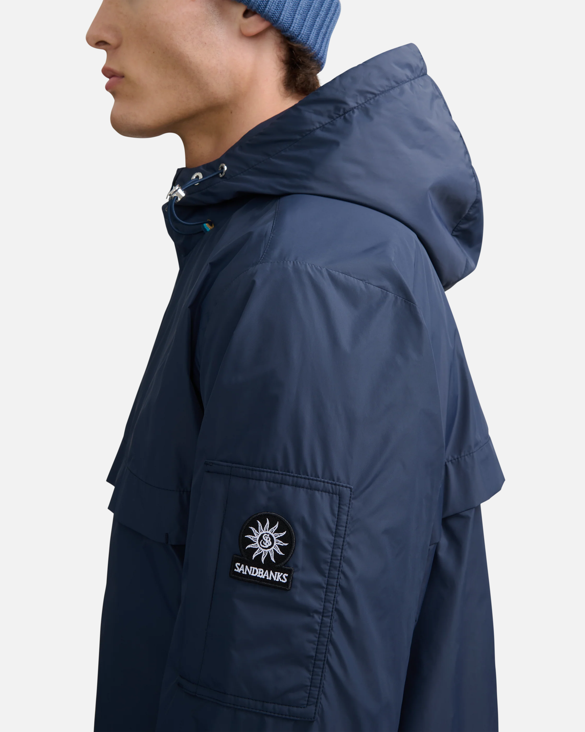 Hooded Nylon Windcheater Navy
