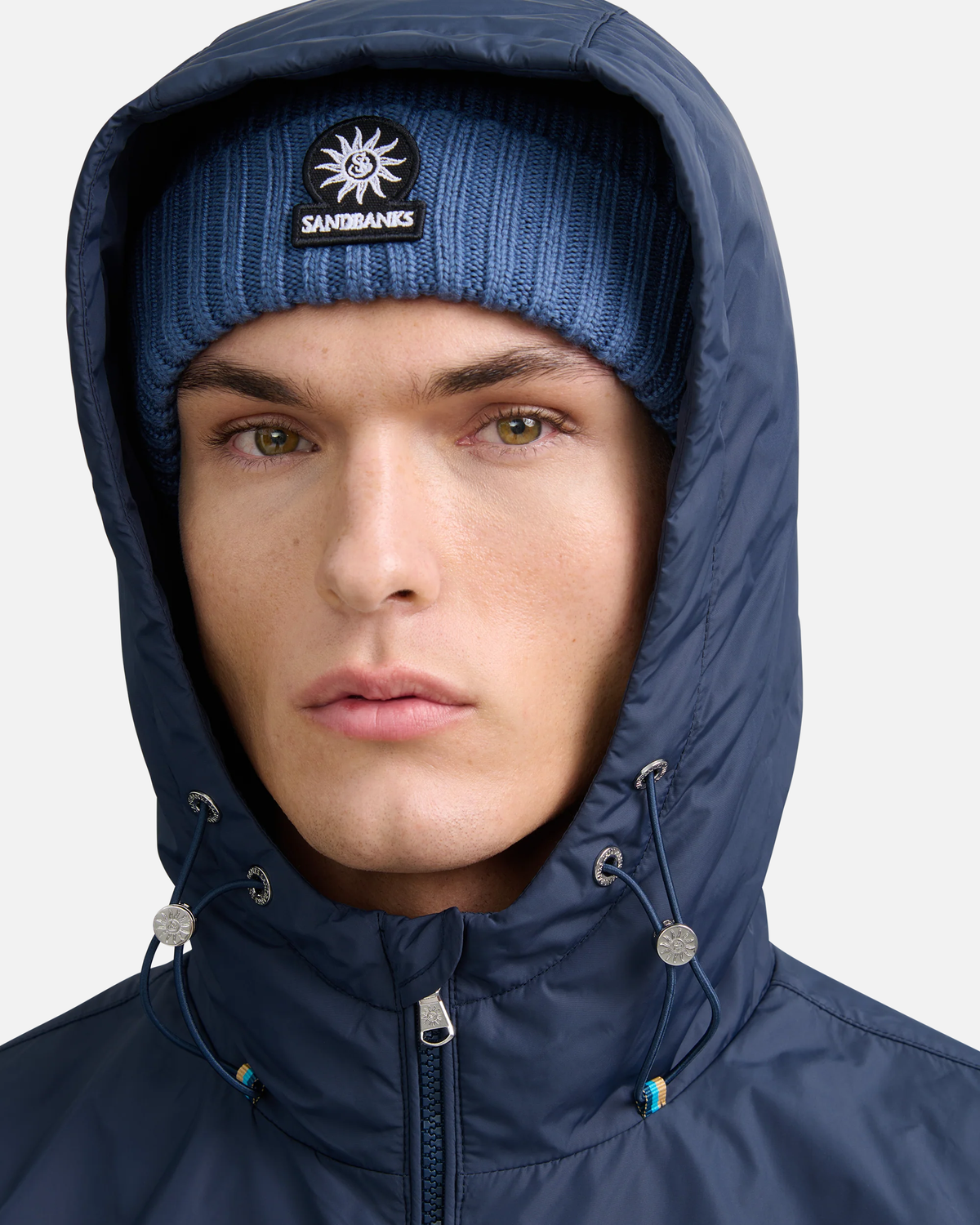 Hooded Nylon Windcheater Navy