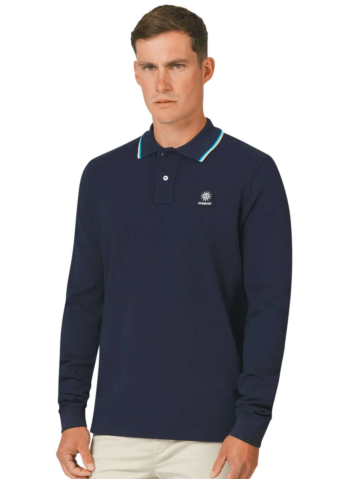 Sandbanks LS Badge Polo Short-Sandbanks-Lewis Yates