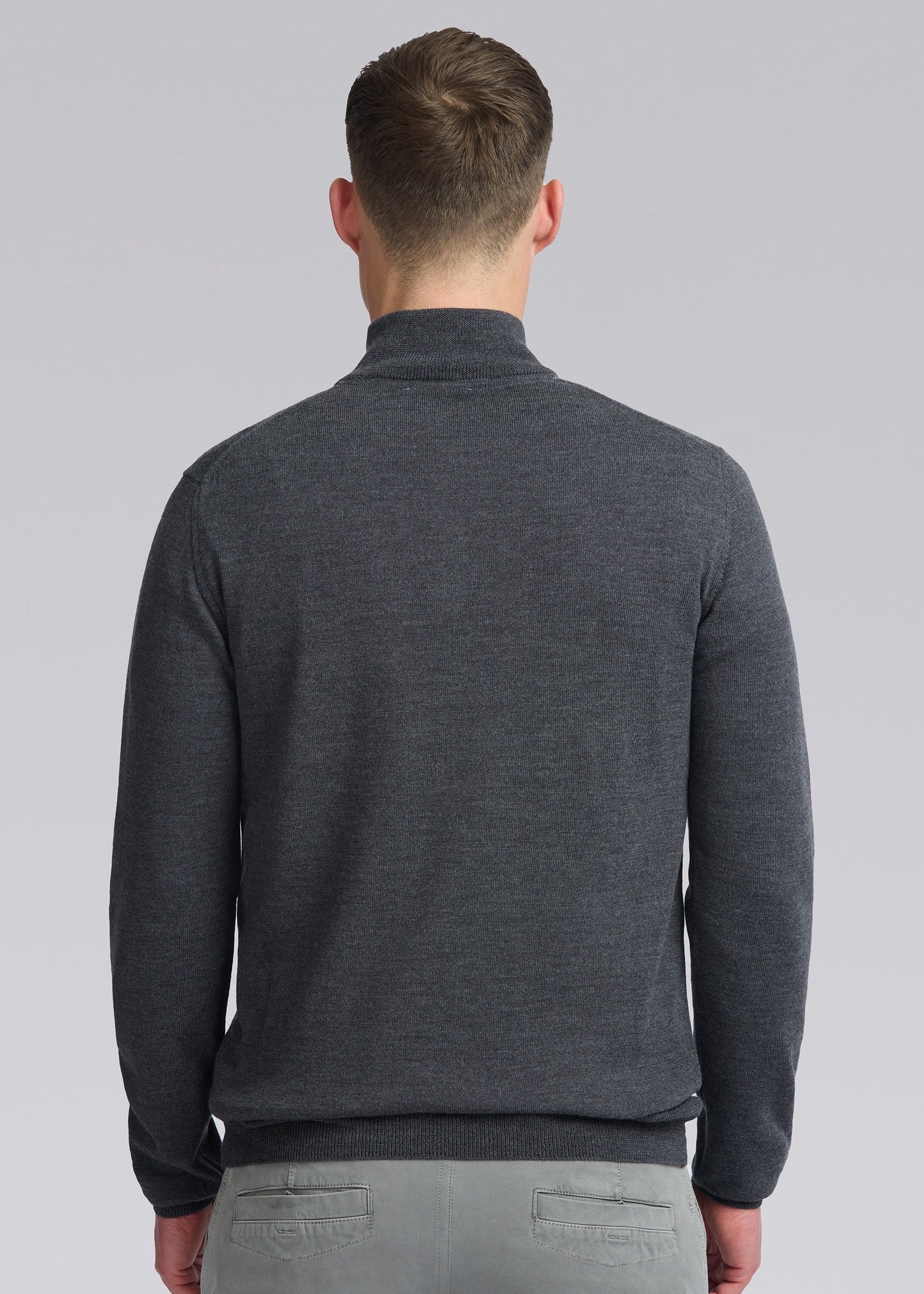 Merino Quarter Zip Jumper Anthracite