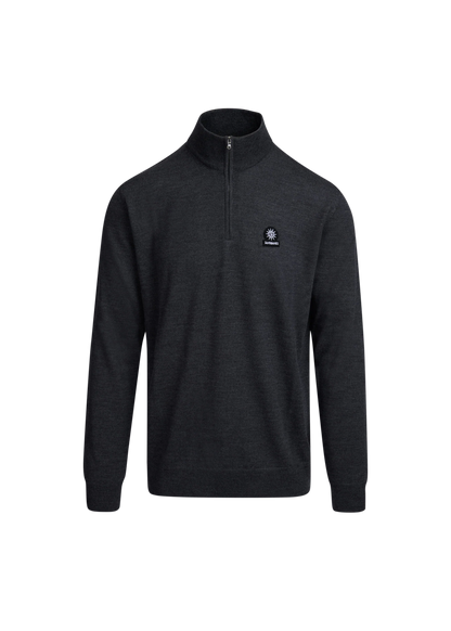 Merino Quarter Zip Jumper Anthracite