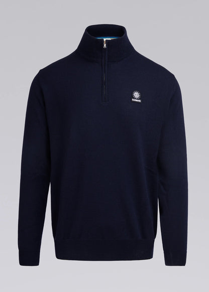 Merino Quarter Zip Jumper Navy