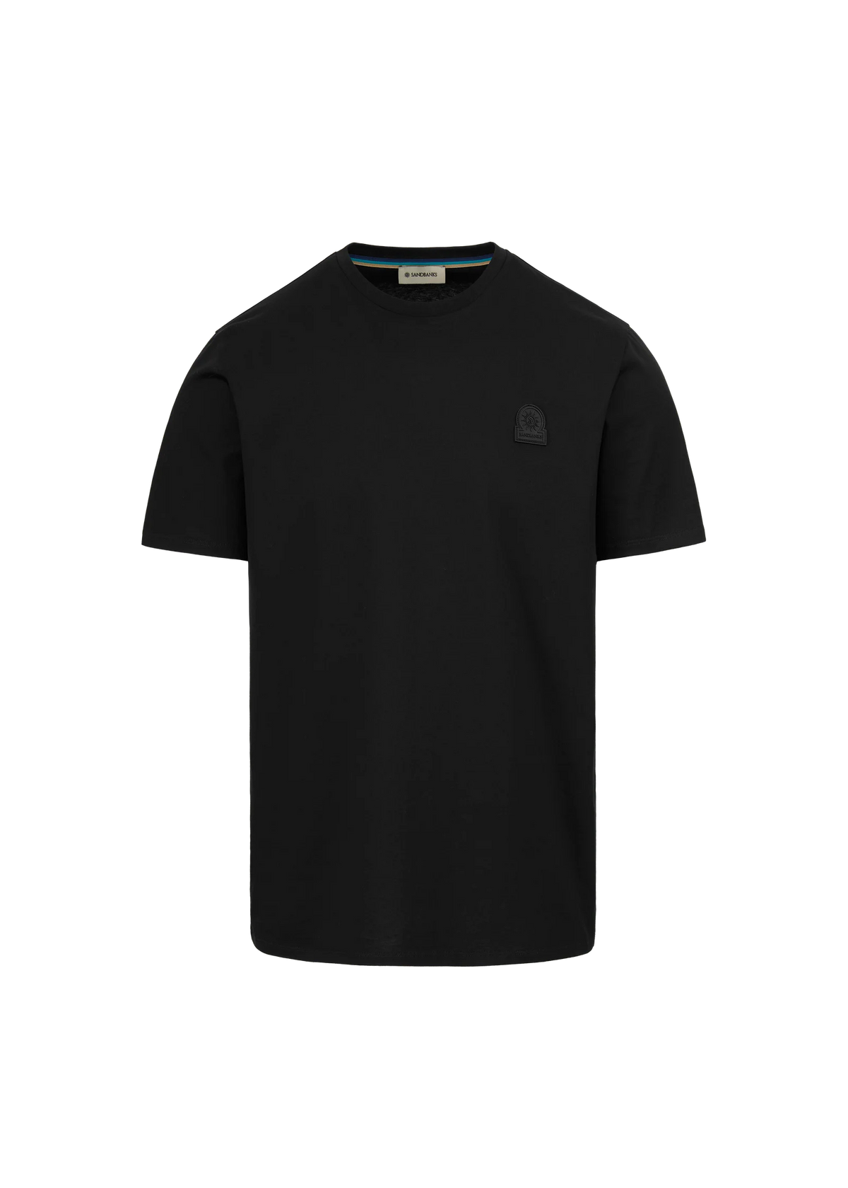 Sandbanks Rubber Badge T-Shirt - Black-Sandbanks-Lewis Yates