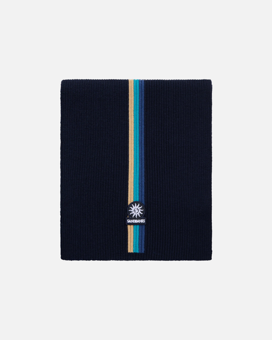 Tri-Colour Stripe Scarf Navy