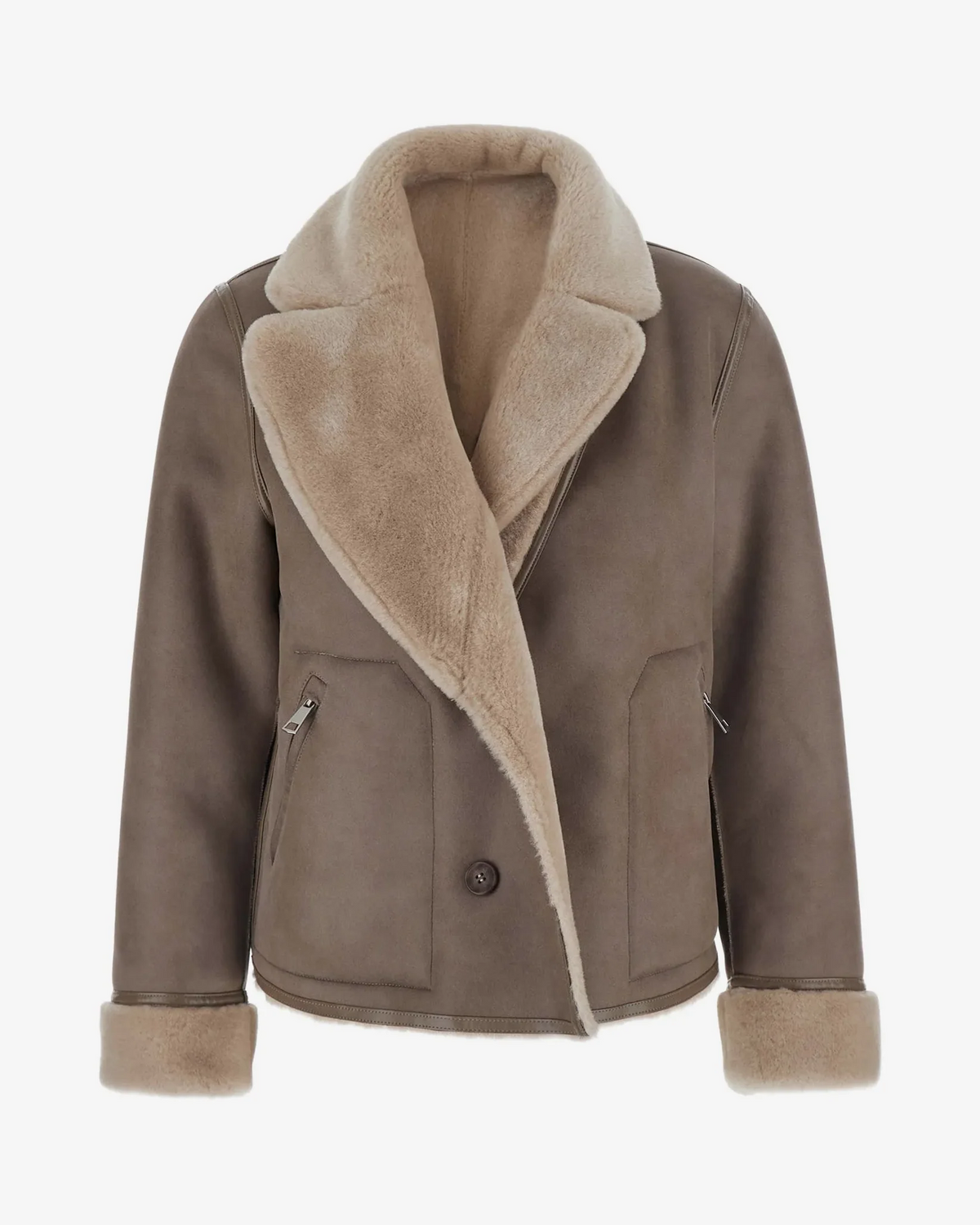 Short Faux Jacket - Taupe-Urban Code-Lewis Yates