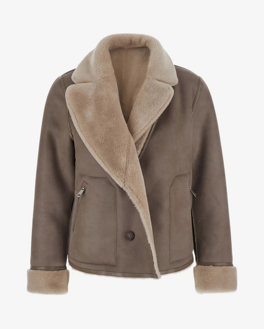 Short Faux Jacket - Taupe-Urban Code-Lewis Yates