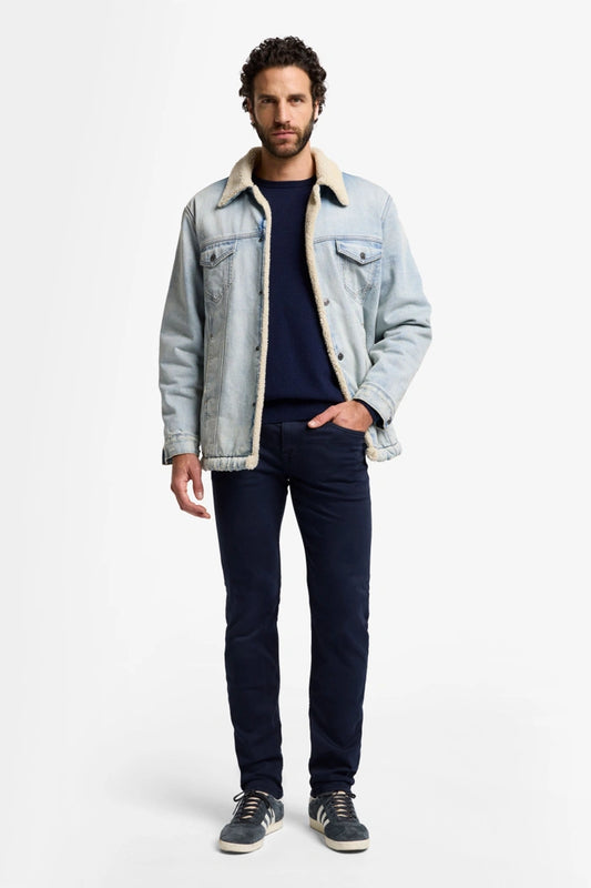 Slimmy Luxe Performance Satin Navy-7 For All Mankind-Lewis Yates