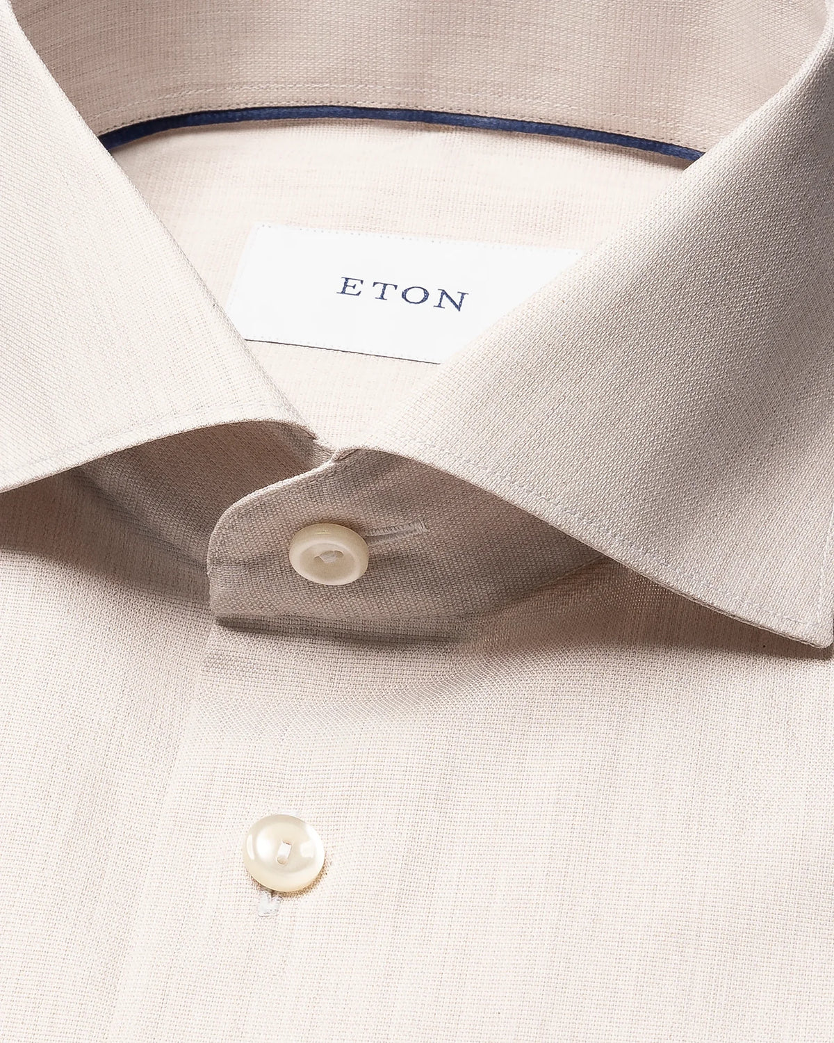Solid Fine Twill Shirt - Beige-Eton-Lewis Yates