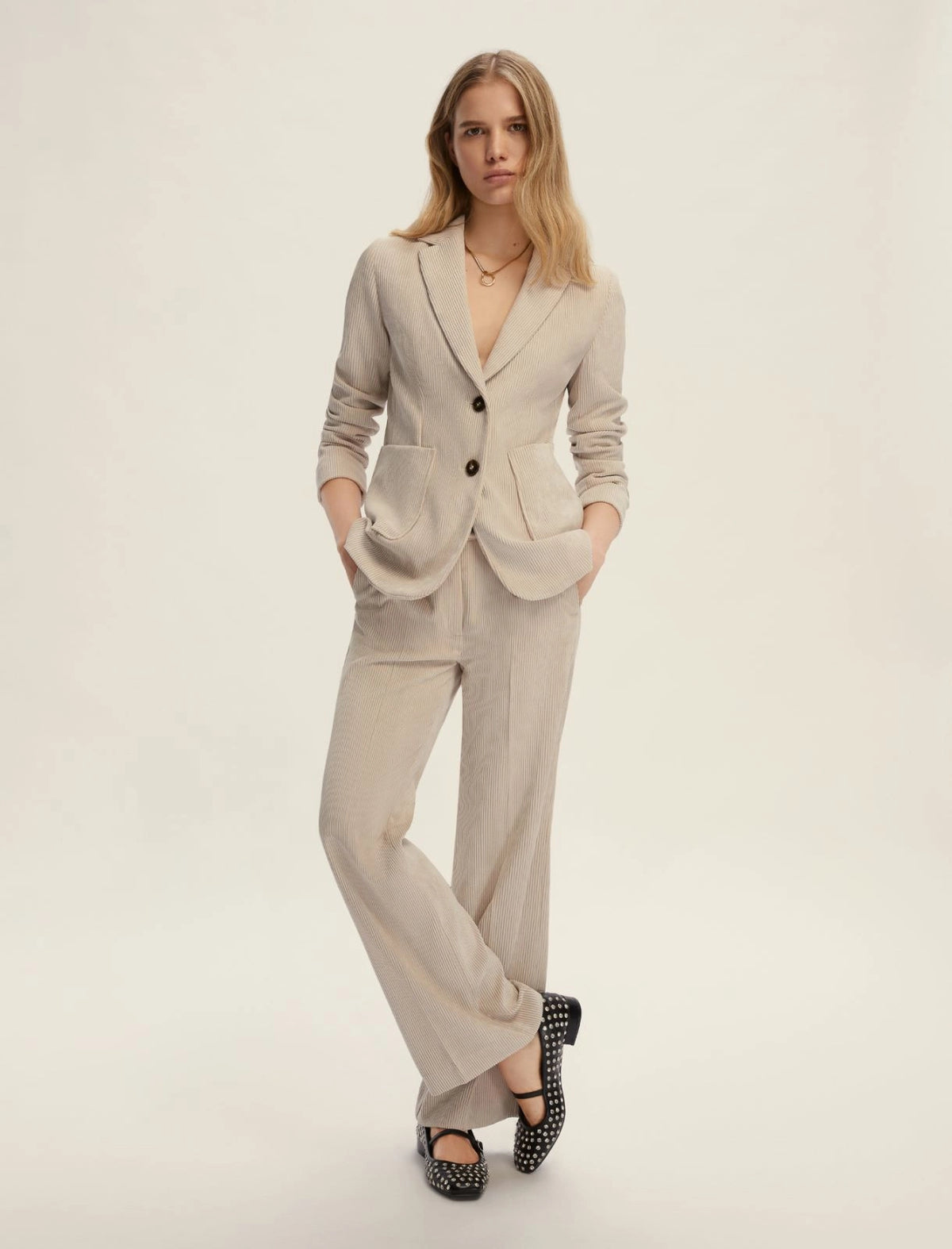 Straight Fit Corduroy Trouser-EMME Marella-Lewis Yates