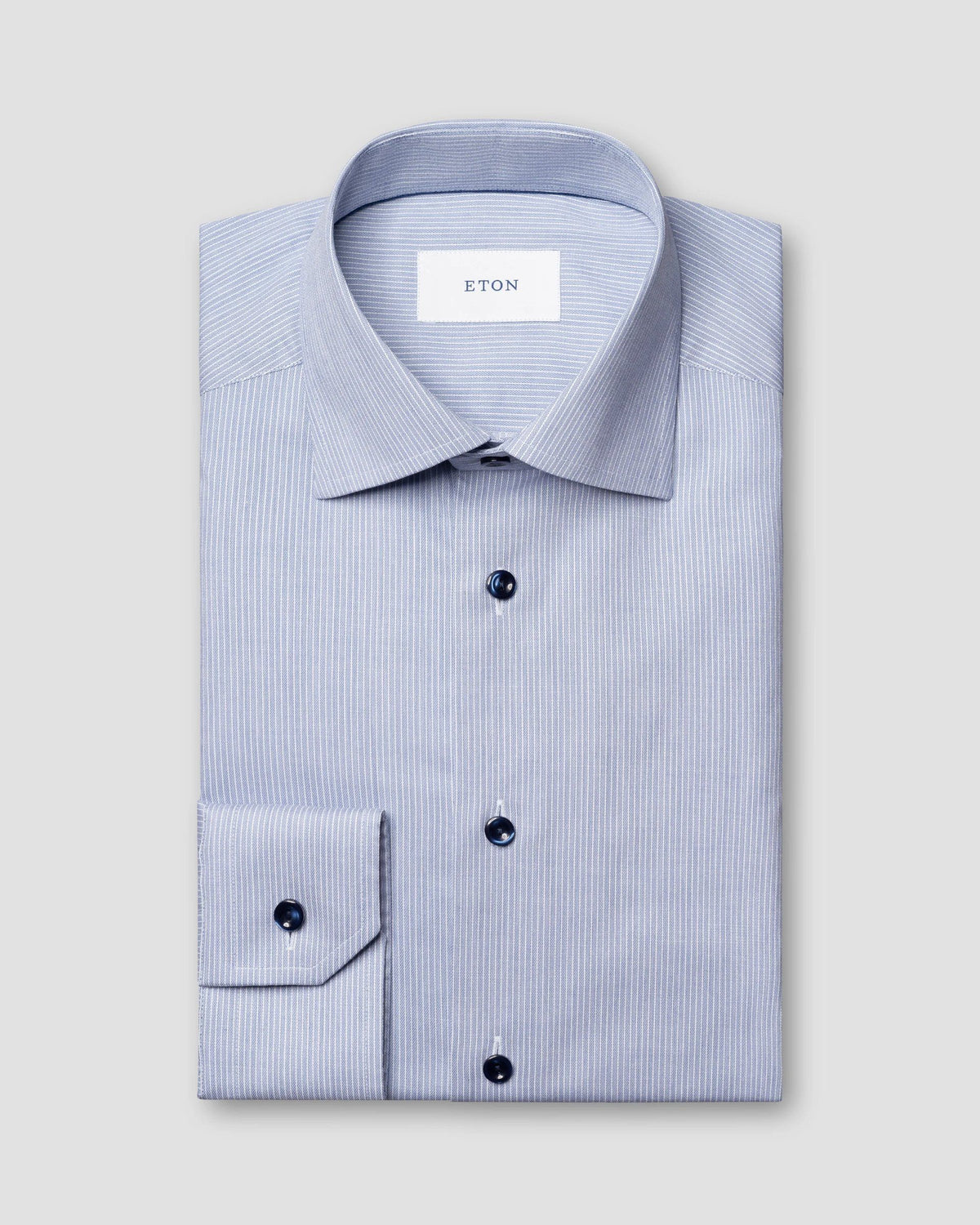 Striped Cotton Lyocell Tencel Shirt-Eton-Lewis Yates