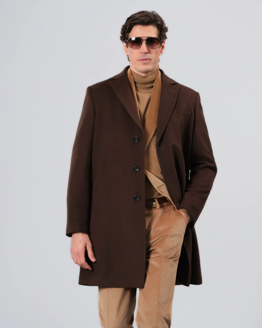 SAND Sultan Relaxed Cashmere Coat – Dark Brown