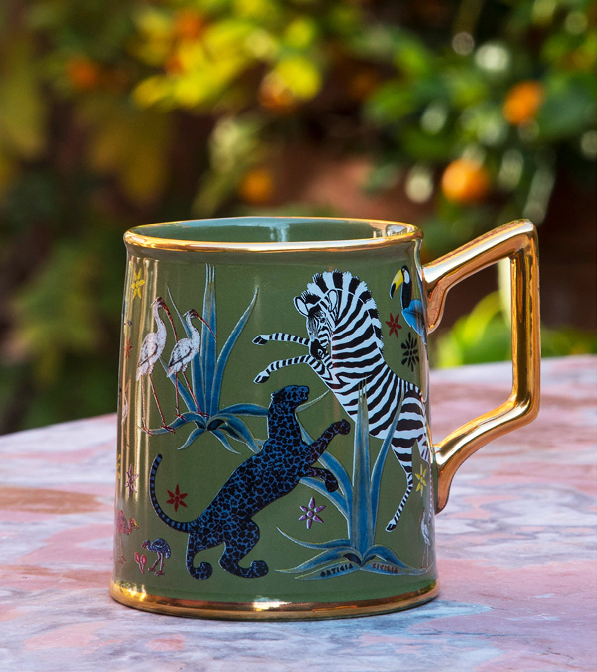 Tazza Ceramic Green Mug-Ortigia-Lewis Yates