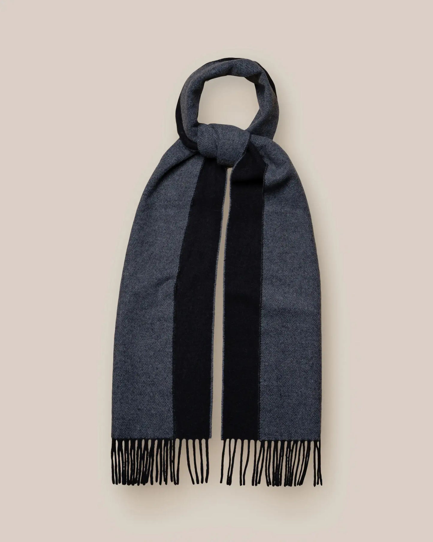 Navy Two Side Wool Scarf