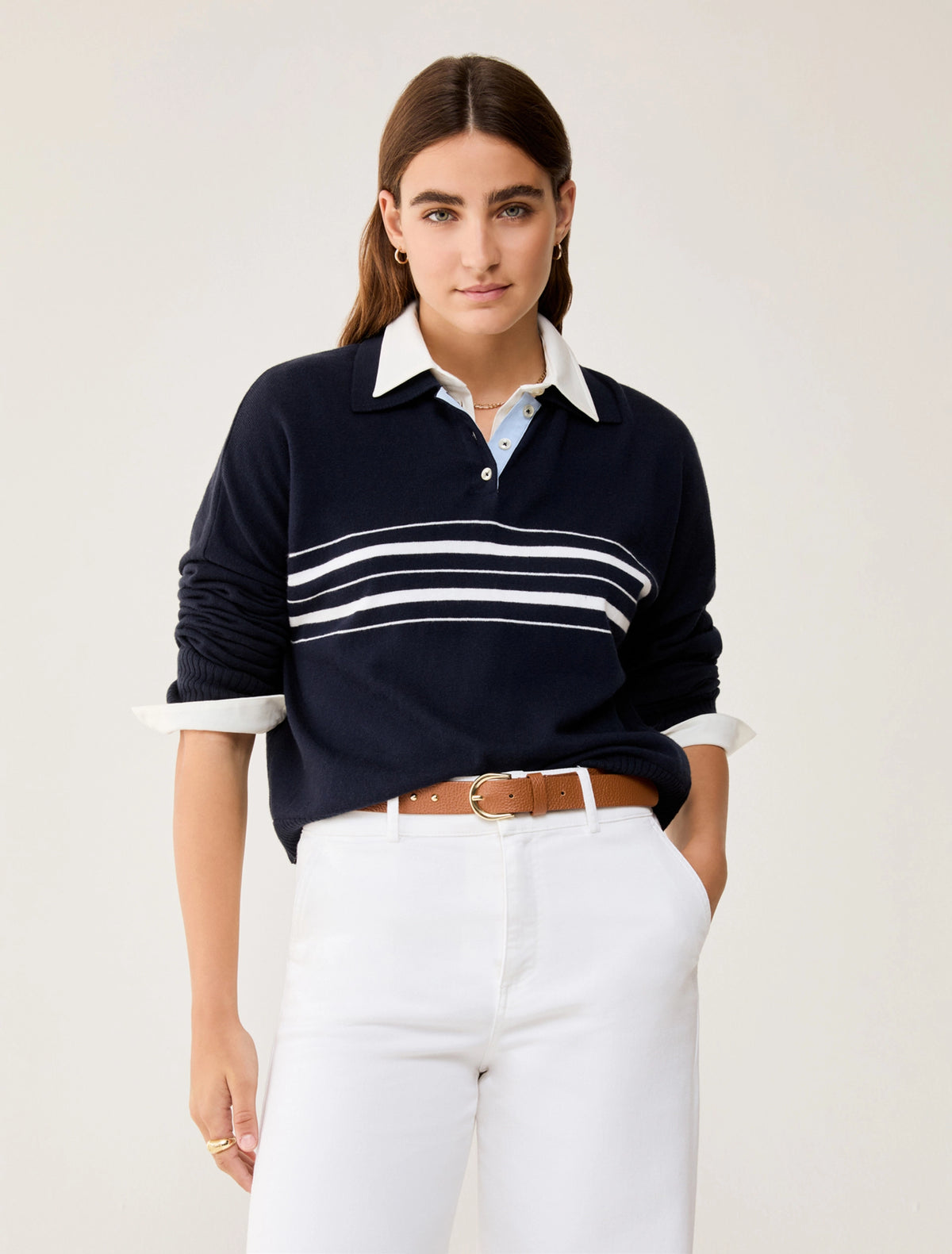 Umile Knitted Polo Shirt-Penny Black-Lewis Yates