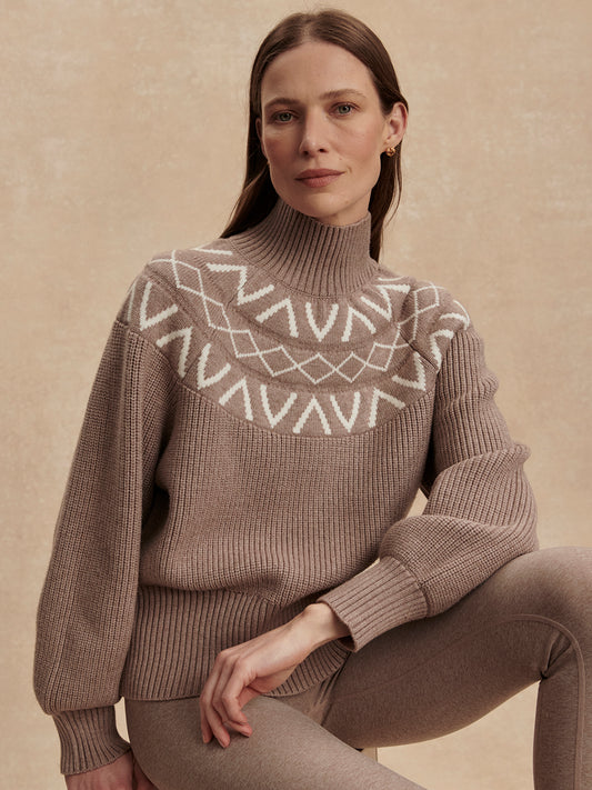 Marcie Fairisle Sweater - Light Taupe