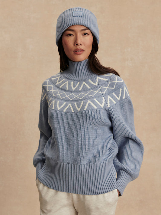 Marcie Fairisle Sweater - Glacier Blue