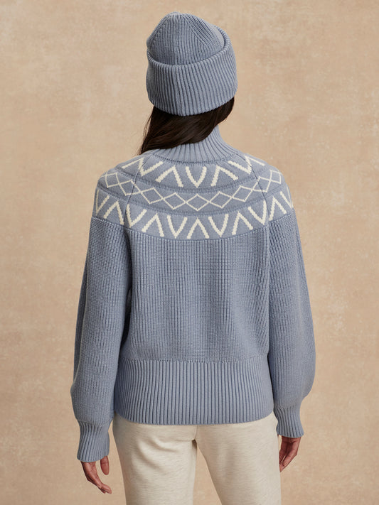 Marcie Fairisle Sweater - Glacier Blue