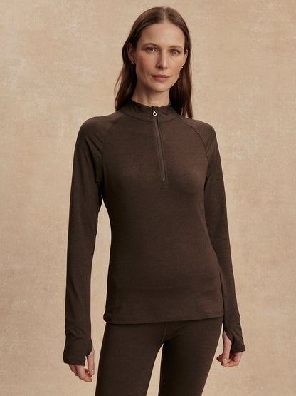 Always Warm Half Zip Baselayer - Chocolate