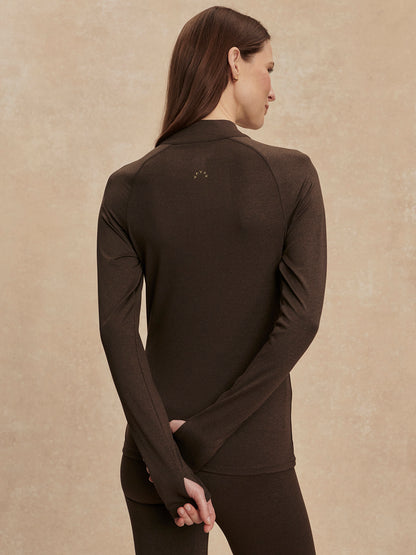 Always Warm Half Zip Baselayer - Chocolate