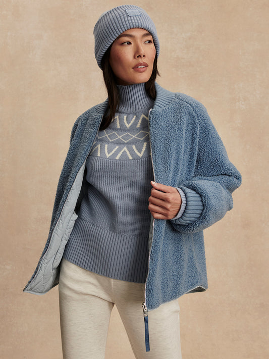 Serina Reversible Quilt Jacket - Blue