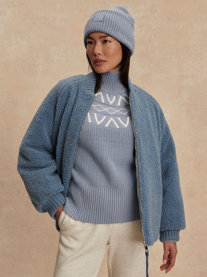 Serina Reversible Quilt Jacket - Blue