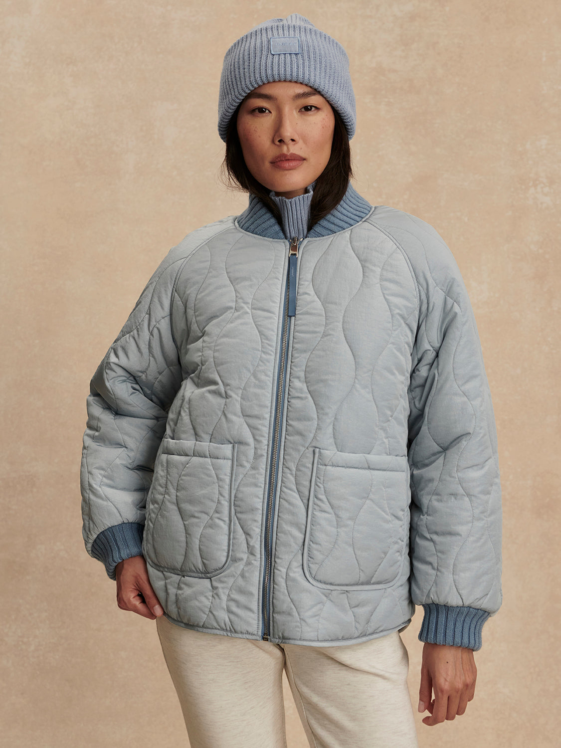Serina Reversible Quilt Jacket - Blue