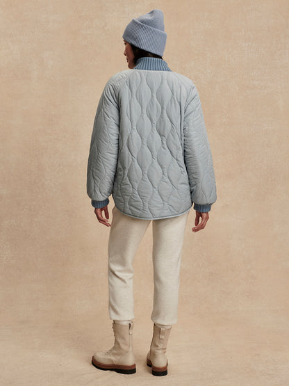 Serina Reversible Quilt Jacket - Blue