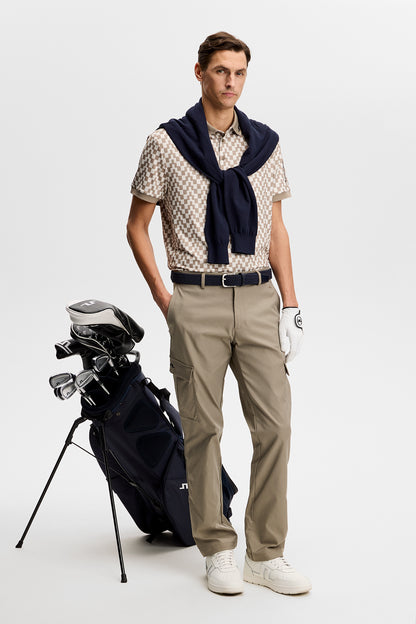 Tour Tech Print Polo Shirt - Bridge Stack Brindle